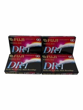 Lot of (4) FUJI Audio Cassette Tapes Blank DR-I 90 MINUTE Normal Bias Sealed